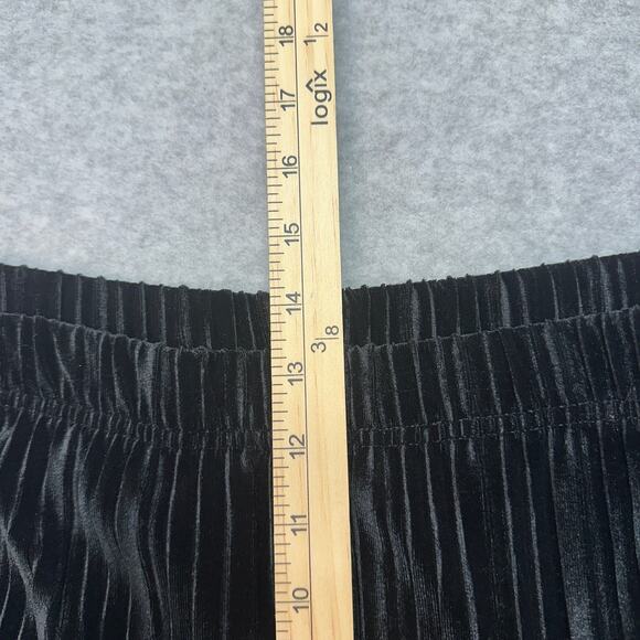 Wild Fable Pants WMNS S Black Velvet Velour Pleated High Waist Flared Pull On - Picture 9 of 11